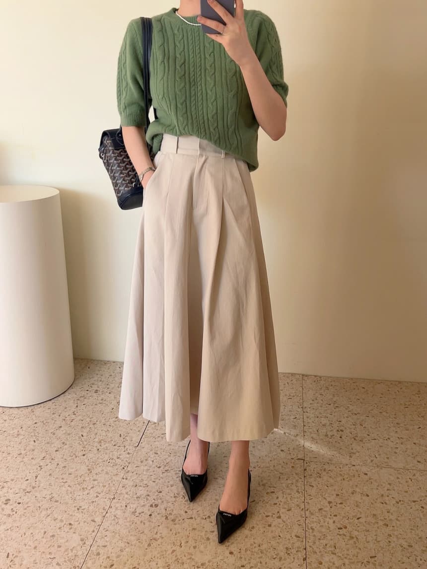 프렌치 스타일 고 waist 스커트 상세 이미지 16