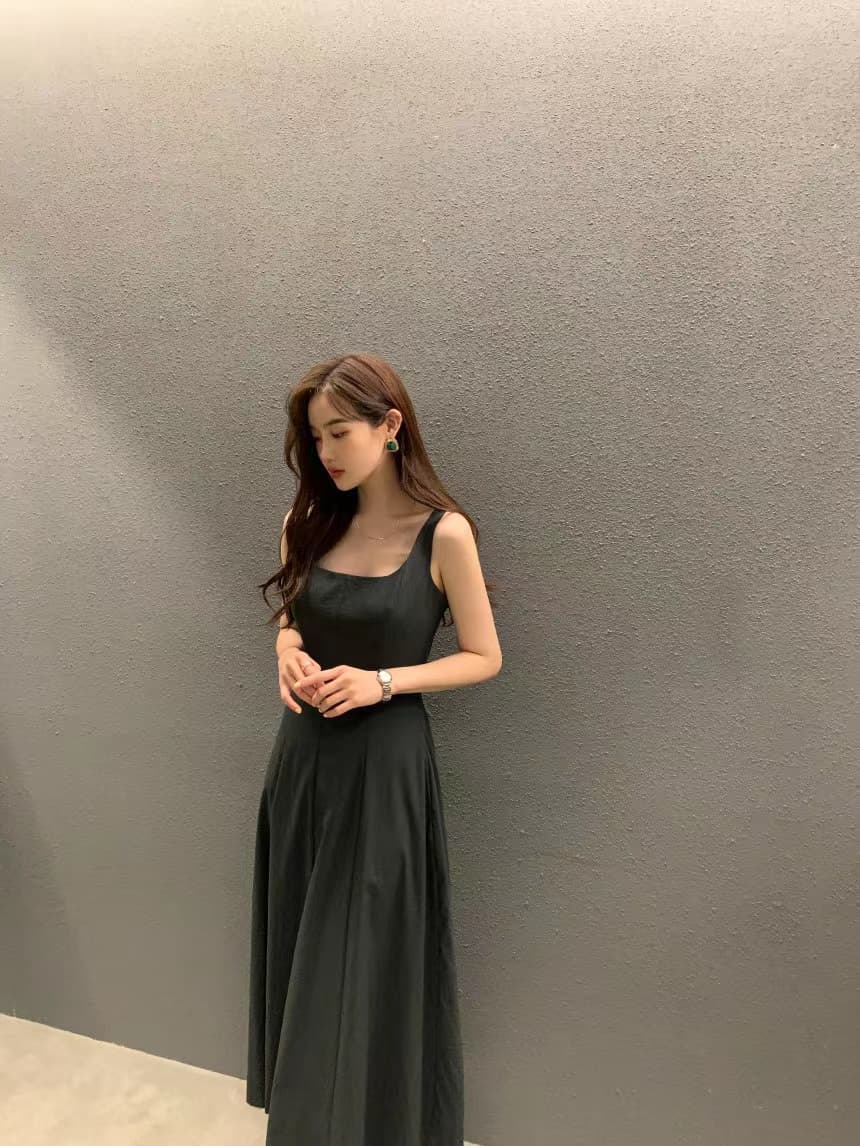 여성용 무소매 블라우스 스타일 원피스 상세 이미지 9