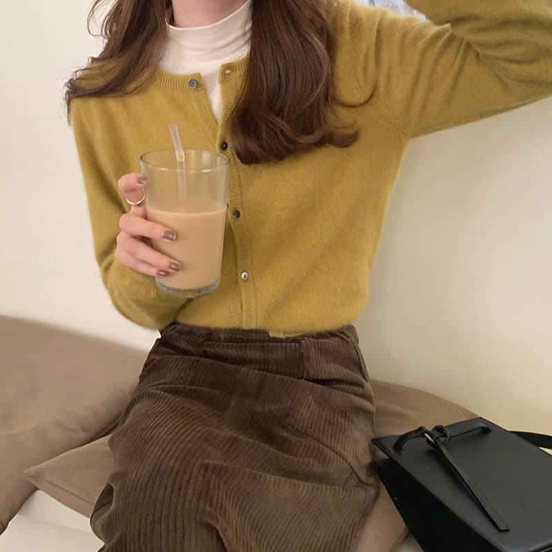 라운드넥 루즈핏 가디건 (10color) 상세 이미지 12