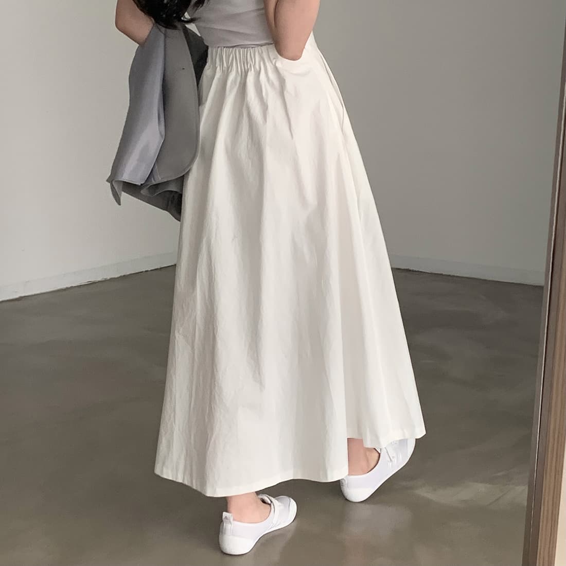 프리미엄 블랙 A라인 중장원피스 상세 이미지 19