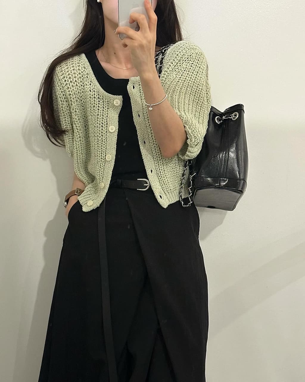 비대칭 디자인 A라인 고 waist 반신 스커트 상세 이미지 8