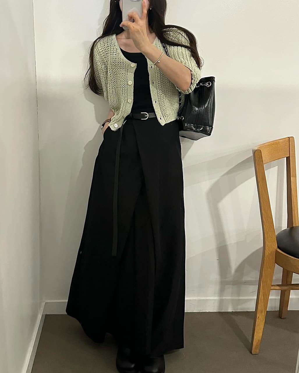 비대칭 디자인 A라인 고 waist 반신 스커트 상세 이미지 10