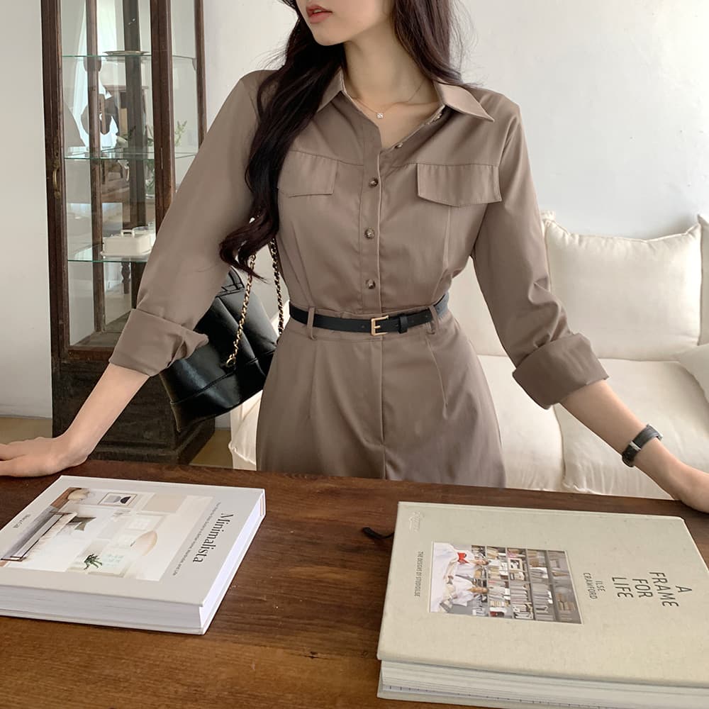 프렌치 레트로 끈 디테일 원피스 (3color) 상세 이미지 8