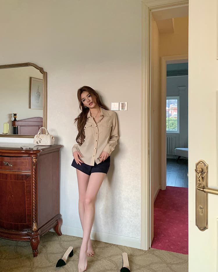포켓 디자인 긴소매 셔츠 상세 이미지 29