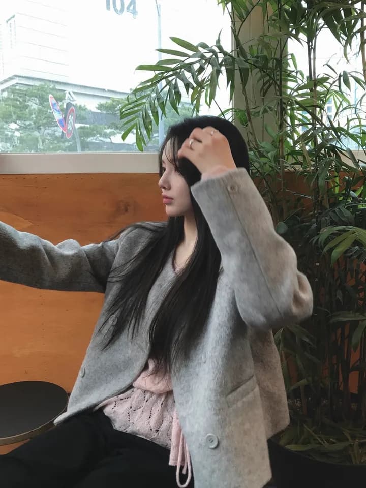 라운드넥 더블 버튼 코트 상세 이미지 20