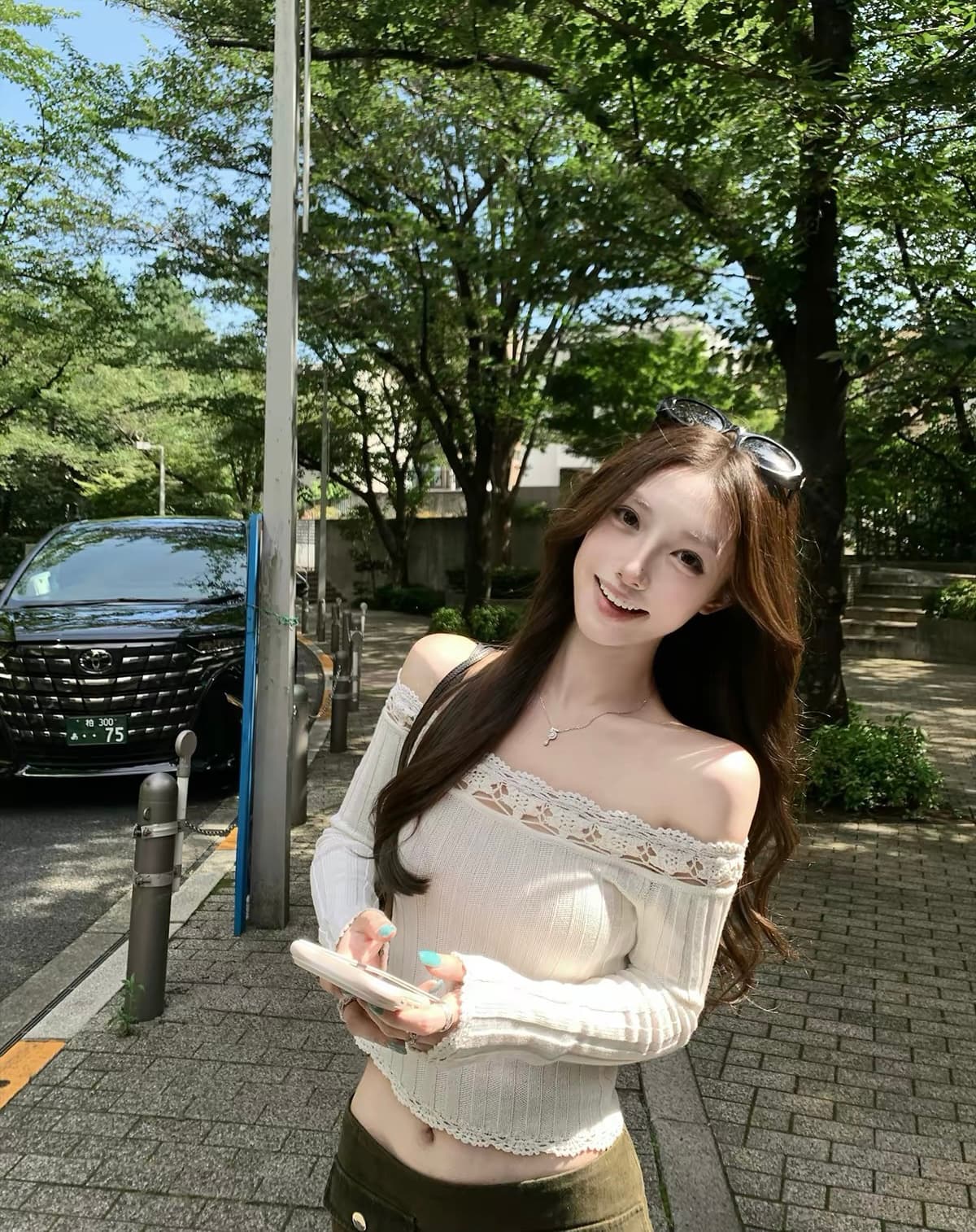 크로셰 디테일 긴소매 니트 상세 이미지 1