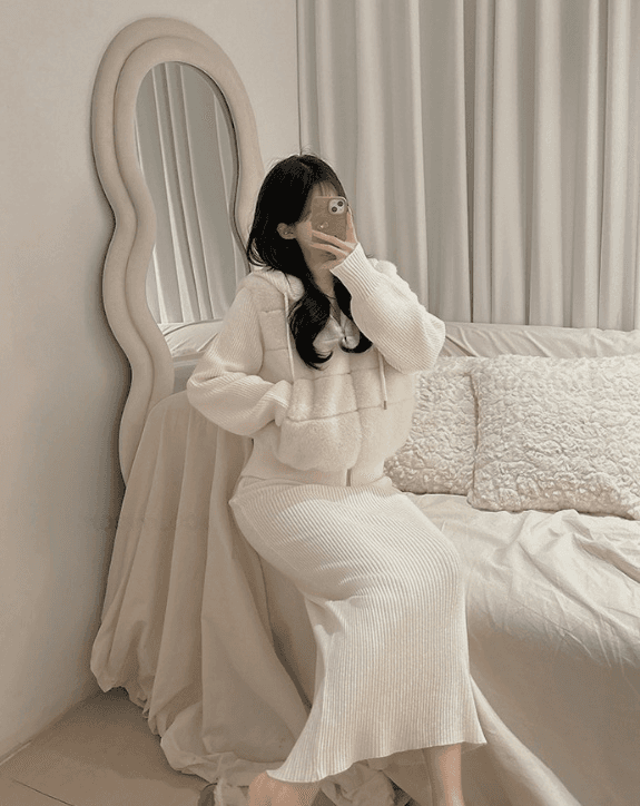후드 니트 가디건 (3color) 상세 이미지 11