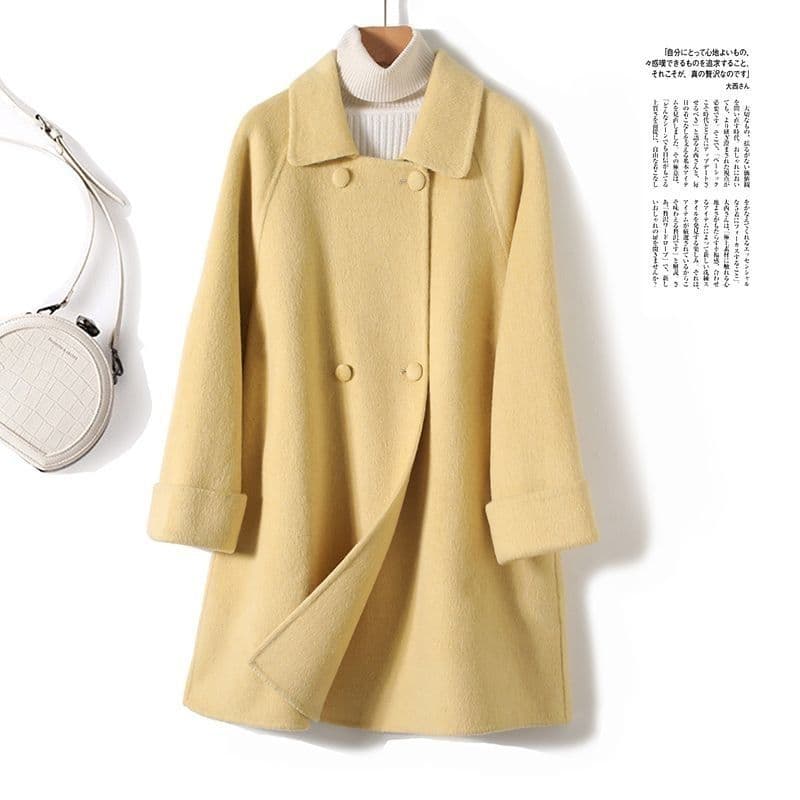 폴드 칼라 더블 버튼 루즈핏 모직 코트 (4color) 상세 이미지 1