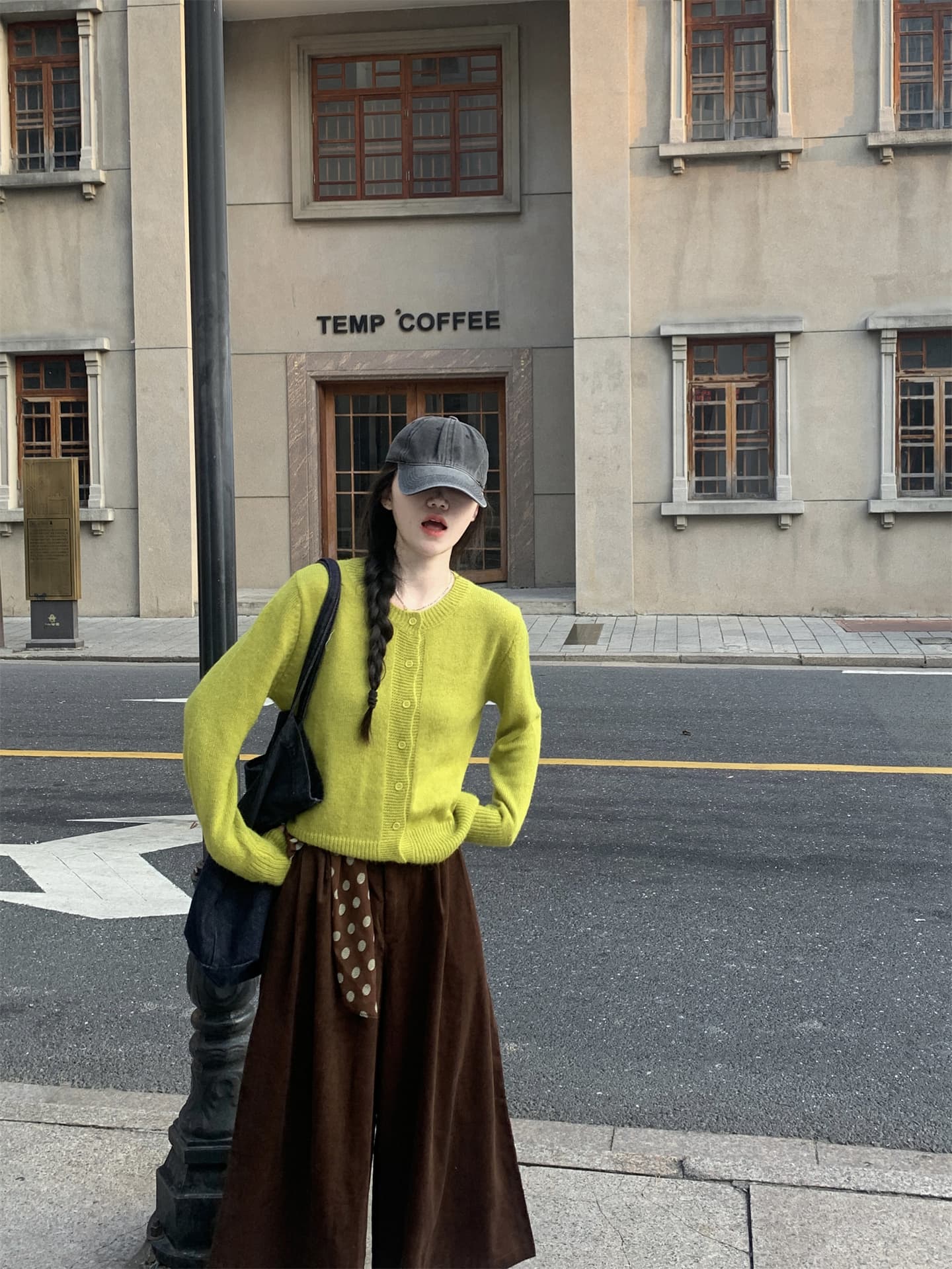 과일녹색 니트 오픈카디건 상세 이미지 2