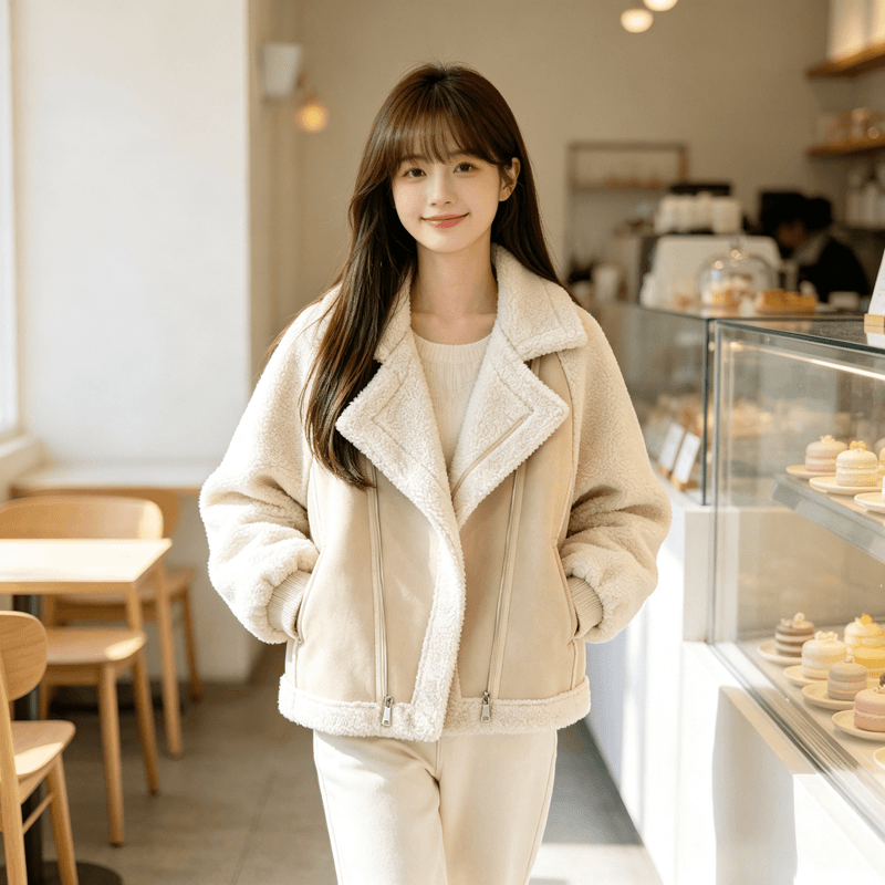 양털 안감 숏 재킷 상세 이미지 7