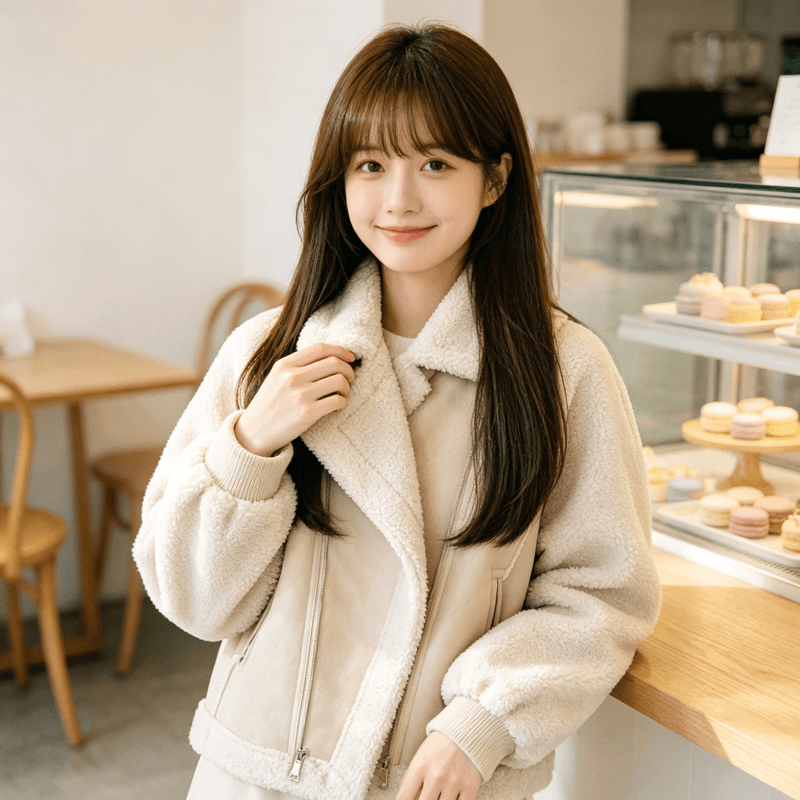 양털 안감 숏 재킷 상세 이미지 8