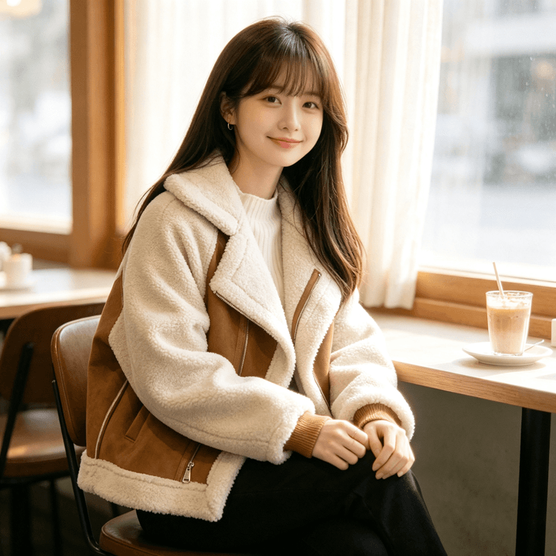 양털 안감 숏 재킷 상세 이미지 10