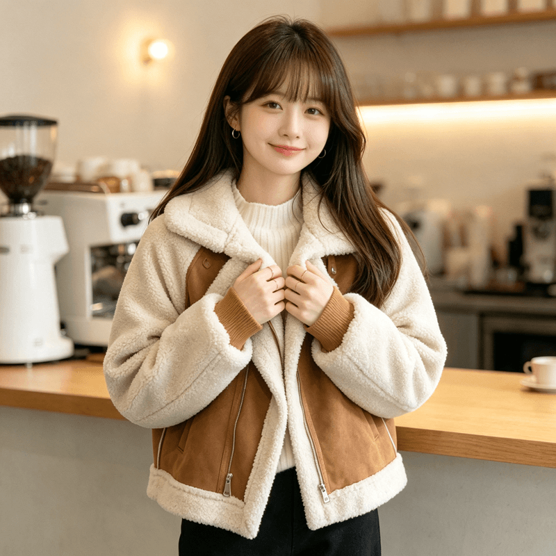 양털 안감 숏 재킷 상세 이미지 11