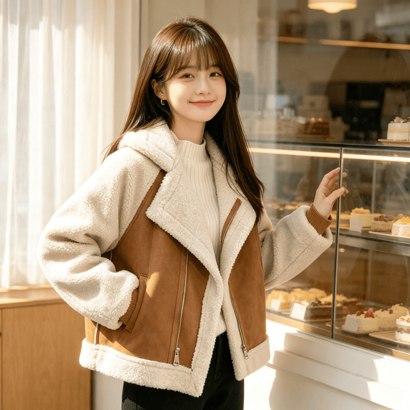 양털 안감 숏 재킷 상세 이미지 13