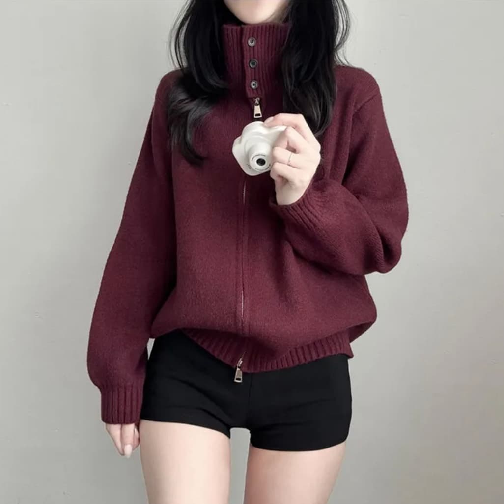 지퍼 가디건 (4color)