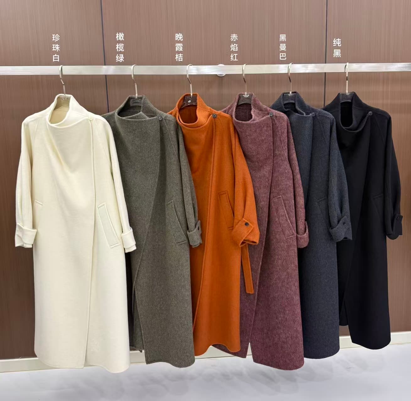 울 혼방 스탠드 칼라 루즈 코트 (6color) 상세 이미지 1