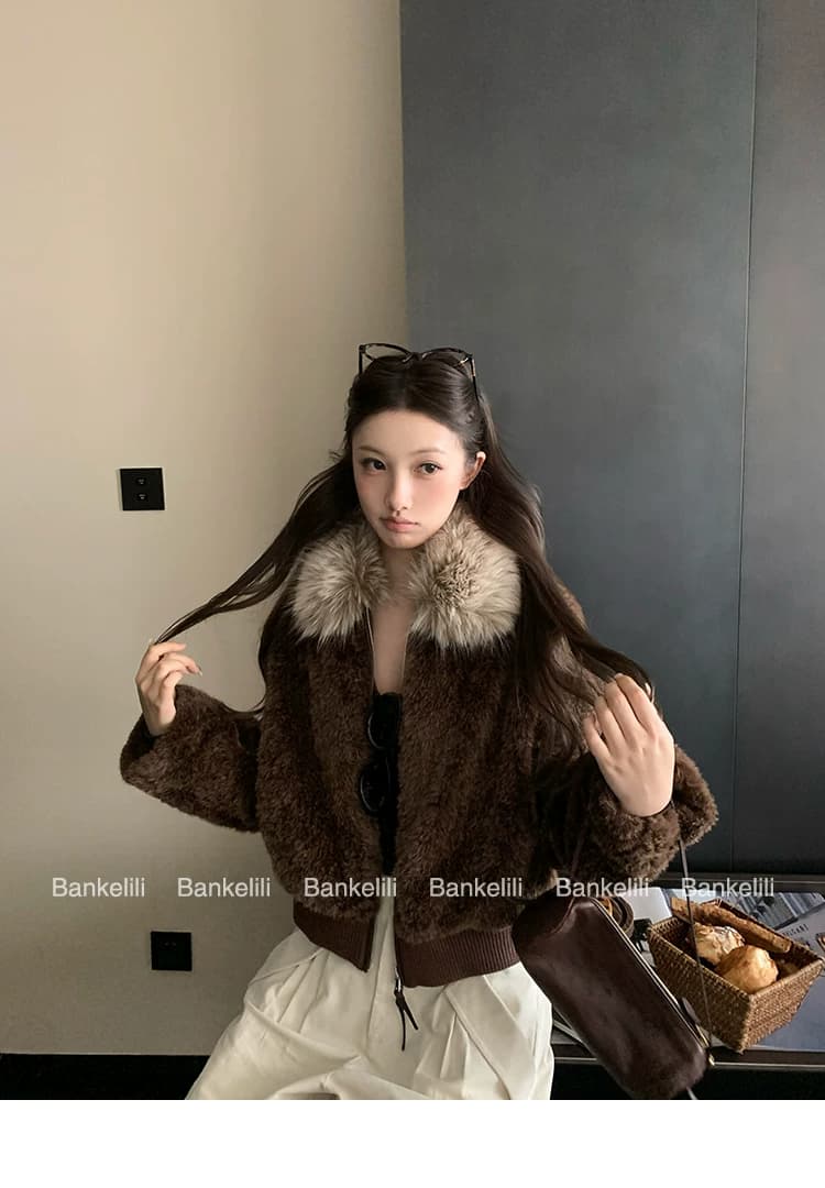 폴드 칼라 플리스 숏 아우터 상세 이미지 48